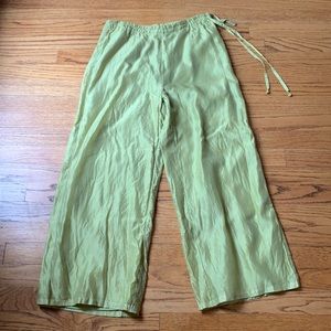 CHARTREUSE SILK PANTS from India - Size S